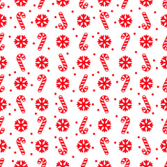 Merry Christmas And Happy new Year. Simple snowflackes christmas candy. Vector Seamless pattern for gift paper and fabric