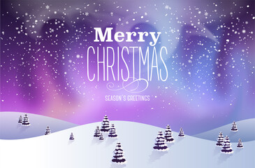 Fototapeta na wymiar Christmas greeting card with christmas lettering . Beautiful Christmas background