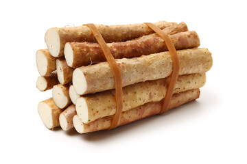 Chinese yam on white background