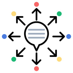 
Shared advertising, colored design viral marketing concept
