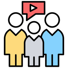 
Shared advertising, colored design viral marketing concept
