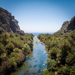 Kreta Süßwasserfluss fließt in das Meer