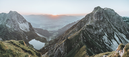 Blick auf den oder die beiden Gaisalpseen