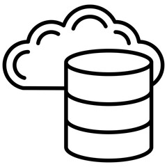 
Cloud based data management, colored line icon
