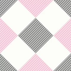 Fotobehang Zwart, roze en wit naadloos herhaal patroon © Doeke