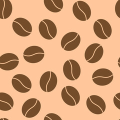 Seamless pattern with coffee beans
