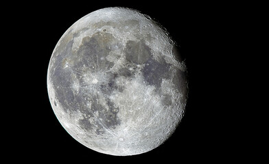 photography of the moon in high definition, you can see the texture and the craters