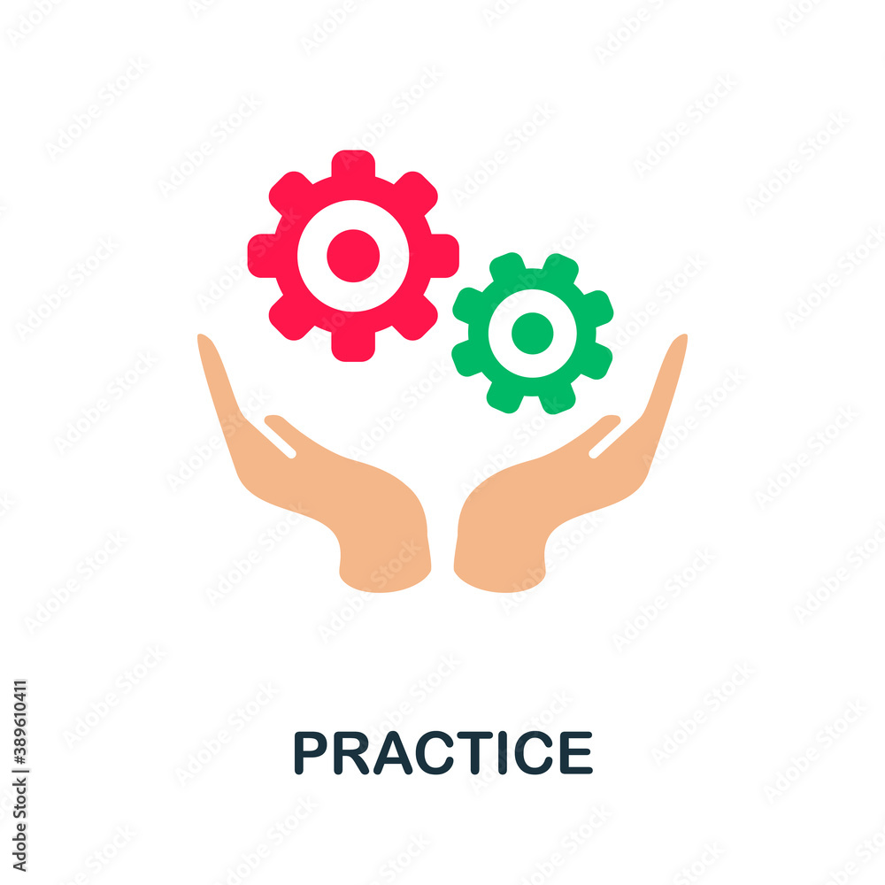 Poster practice icon. simple element from creativity collection. creative practice icon for web design, tem