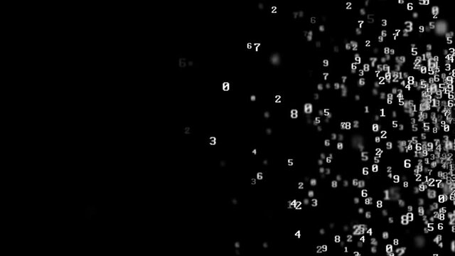Random Numbers Animation, Mathematic, Rendering, with Alpha Matte, Loop, 4k
