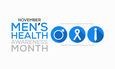 Vector illustration on the theme of Men's health awareness month observed each year during November.