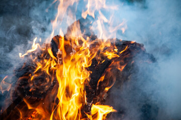 fire in the fireplace