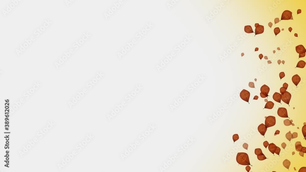 Poster abstract autumn leaves falling background animation/ 4k animation of an abstract background loop wit