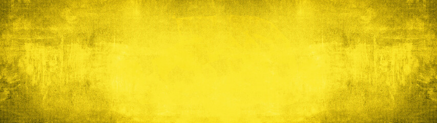 Abstract yellow grunge concrete stone paper texture background banner panorama template pattern