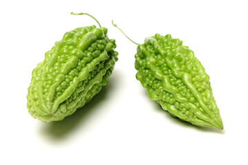 Bitter melon , Bitter gourd on white background
