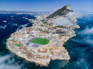 Gibraltar shot with a drone  - obrazy, fototapety, plakaty
