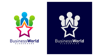 Star People logo design vector, Colorful Dream People logo design template, Icon symbol