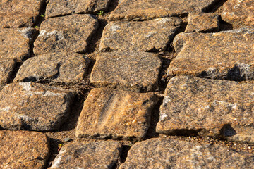 pavement paved with granite stones