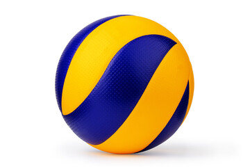 blue and yellow volleyball, isolate on a white background