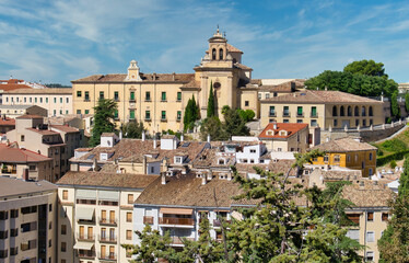 View of the city of Cuenca with the Santiago hospital in the background from Palafox street