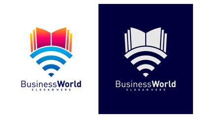 Smart Book logo design vector, Colorful Book logo design template, Icon symbol