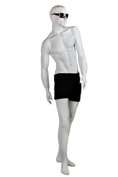 Shop mannequin model on white background .
