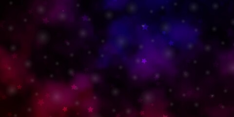 Dark Pink, Blue vector layout with bright stars.