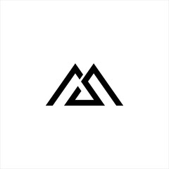 Modern MS Logo Design, SM Letter Vector Illustration