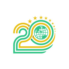 vector 20 th anniversary logo design element