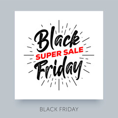 Black friday sale background. Abstract vector ad banner template layout. Design element for sale banners, posters, cards, print, flyer. Label concept of sale and discount.