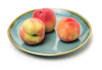 ripe peach on white background 