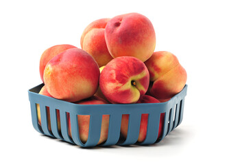 ripe peach on white background 