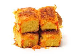 Natural delicious breakfast bread on white background