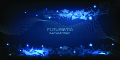 Bright blue futuristic digital technology for background banner and wallpaper.Vector illustration.