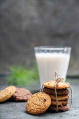 Christmas cookies with milk