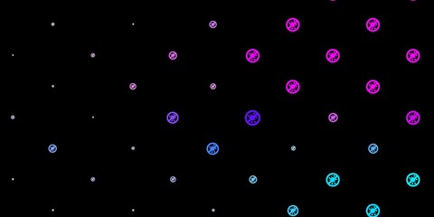 Dark Pink, Blue vector backdrop with virus symbols.