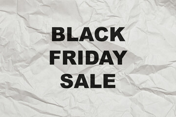 Black friday sale banner on white paper background.
