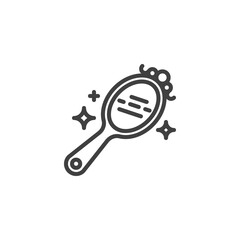 Magic mirror line icon. linear style sign for mobile concept and web design. Princess mirror outline vector icon. Symbol, logo illustration. Vector graphics