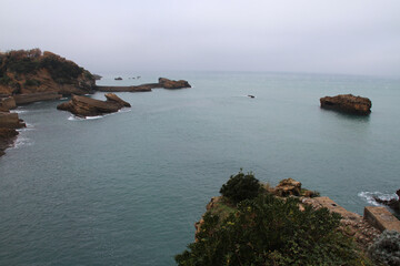 atlantic coast in biarritz at pays basque in france