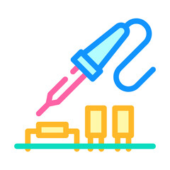 iron solder soldering color icon vector illustration