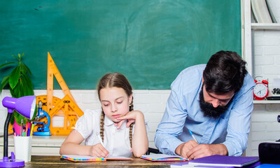 Early development of children. daughter study with father. Teachers day. education child...