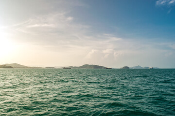 Plakat View enroute to Anemone reef dive site tour in Phuket, Thailand.