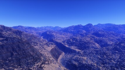 Fototapeta na wymiar Alien planet landscape 3d render
