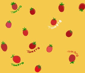 
トマト、フルーツトマト、グラフィック素材、グラフィック素材（文字あり）