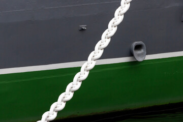 Fototapeta premium Ship's anchor chain, painted white.