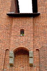 Fragment of the fortress wall of the knight's castle of the Teutonic order. Malbork, Poland