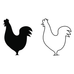 Chicken vector icon set. Farm illustration sign collection. hen symbol.