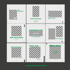 geometry street wear instagram social media post template bundle post