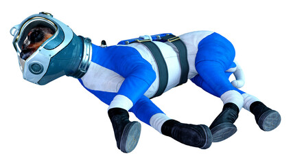 3D Rendering Astronaut Dog on White © photosvac