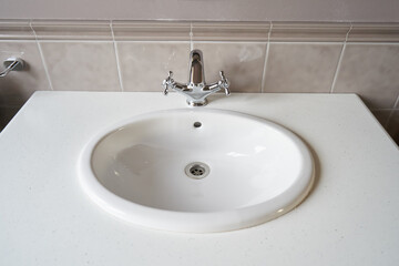 Modern oval and white bathroom sink