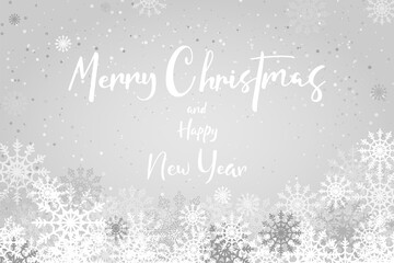 Greeting card with Merry Christmas calligraphy text